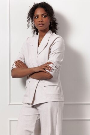 Studio Anneloes Studio Anneloes zena linen look blazer 13013 Blazers 1722 ecru/latte