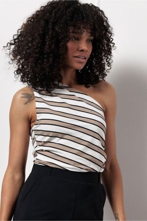Studio Anneloes Studio Anneloes yvonne stripe top 12865 Tops en Singlets 2214 latte/kit