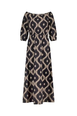 Studio Anneloes Studio Anneloes saturday batik dress 12875 Jurk 9022 black/latte