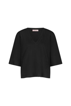 Studio Anneloes Studio Anneloes fiore vneck t-shirt 12890 T-shirt Korte mouw 9000 black