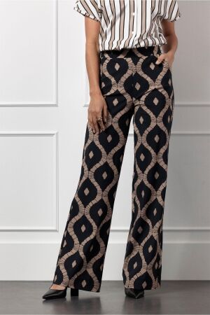 Studio Anneloes Studio Anneloes marilon batik trousers 12900 Broek 9022 black/latte