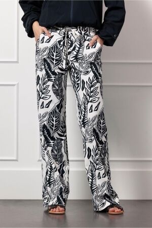 Studio Anneloes Studio Anneloes abigail leaves trousers 12988 Broek 1769 ecru/dark blue