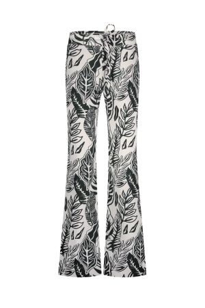 Studio Anneloes Studio Anneloes abigail leaves trousers 12988 Broek 1769 ecru/dark blue