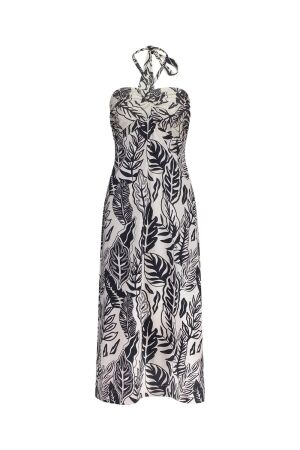 Studio Anneloes Studio Anneloes itske leaves dress 12989 Zomerjurkjes 1769 ecru/dark blue