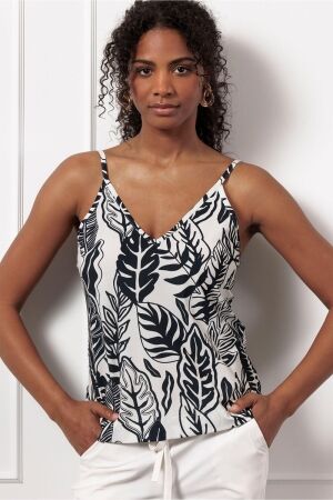 Studio Anneloes Studio Anneloes brynn leaves singlet 12990 Tops en Singlets 1769 ecru/dark blue
