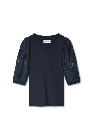 Helena Hart Helena Hart 7658 - top puff soft/lace T-shirt Korte mouw marine