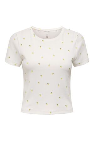 Only Only onlfenja life ss aop top jrs noos T-shirts cloud dancer lemons