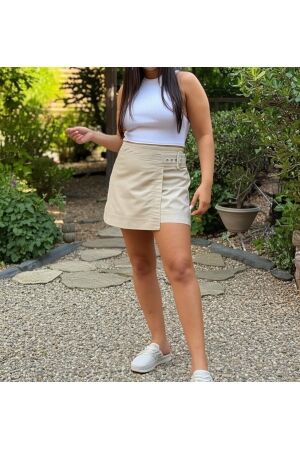 Only Only onlfelis mw wrap skort pnt Skort pebble