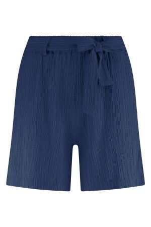 Tramontana Tramontana crinkled wide-leg shorts s01-16-102 Korte broeken 005035-navy
