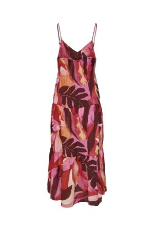 Only Only onlalma life vis strap long dress aop Jurken russet brown 689 leafy charm