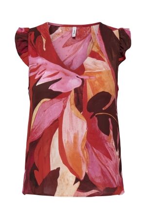 Only Only onlalma life vis s/s elina top aop T-shirts russet brown 689 leafy charm