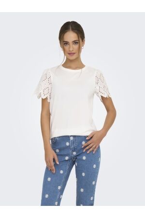 Only Only onlebba life s/s lace top jrs T-shirts cloud dancer rilly flowery