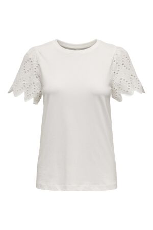 Only Only onlebba life s/s lace top jrs T-shirts cloud dancer rilly flowery