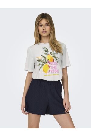 Only Only onlblinis life s/s fruit top box jrs T-shirts cloud dancer peel