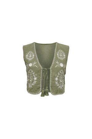 Only Only onlthyra sl emb vest wvn Vest kalamata cloud dancer emb