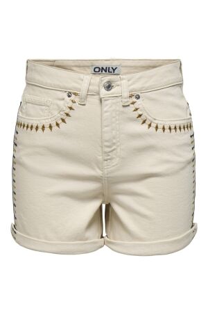 Only Only onljosephine stret emb shorts azg dnm cs Korte broeken ecru emb