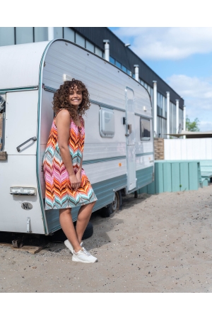 FOS Amsterdam FOS Amsterdam jurk - sandy missoni 7429 Zomerjurkjes 640 fuchsia
