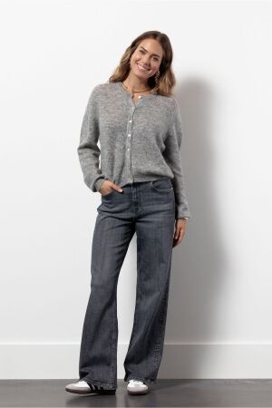 Studio Anneloes Studio Anneloes bibi mohair cardigan 14140 Vest 9500 grey melange