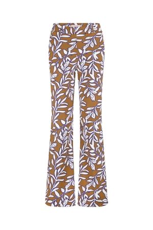 Studio Anneloes Studio Anneloes marilon leaves trousers 13111 Broek 1365 carmamel/ink blue