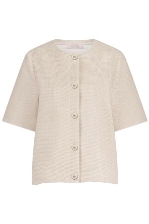 Studio Anneloes Studio Anneloes aafke tweed top 13079 Vest 1722 ecru/latte