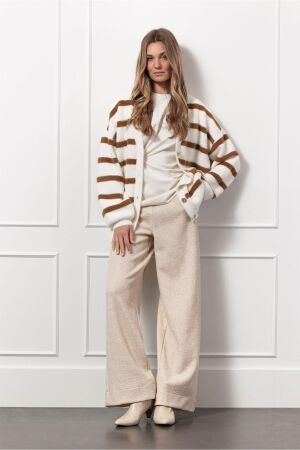 Studio Anneloes Studio Anneloes lexie tweed trousers 13080 Broek 1722 ecru/latte