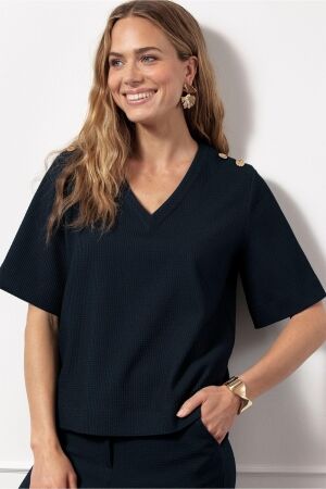 Studio Anneloes Studio Anneloes sierra waffle top 13075 T-shirt Korte mouw 6900 dark blue