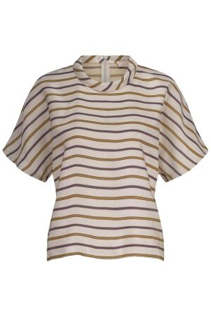 Studio Anneloes Studio Anneloes aloise stripe top 13078 T-shirt Korte mouw 1365 carmamel/ink blue