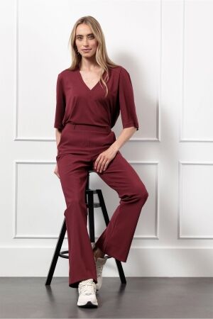 Studio Anneloes Studio Anneloes flair bonded trousers 13186 Flared 3002 bordeaux