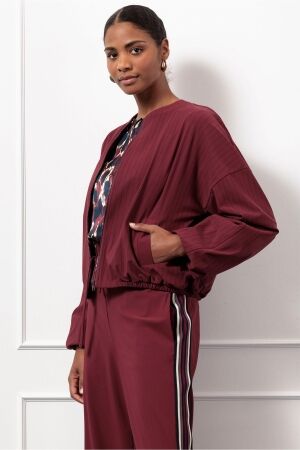 Studio Anneloes Studio Anneloes storm stripe bomber jacket 13196 Jackets 3069 bordeaux/dark blue