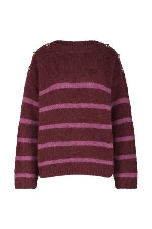 Studio Anneloes Studio Anneloes suzette stripe pullover 13229 Trui 3047 bordeaux/orchid