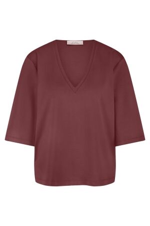 Studio Anneloes Studio Anneloes fiore vneck t-shirt 13182 T-shirt Korte mouw 3002 bordeaux