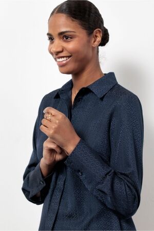 Studio Anneloes Studio Anneloes birdie mono jacquard blouse 13220 Blouse 6900 dark blue