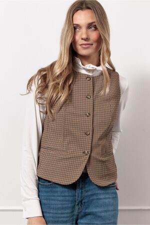 Studio Anneloes Studio Anneloes fie check gilet 13090 Gilets 1322 caramel/latte