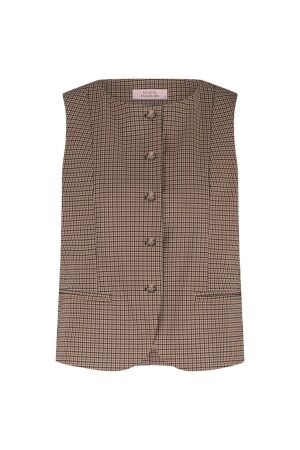 Studio Anneloes Studio Anneloes fie check gilet 13090 Gilets 1322 caramel/latte