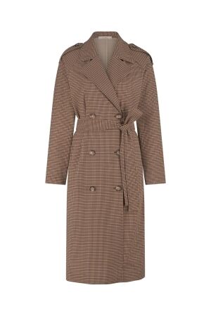 Studio Anneloes Studio Anneloes laurien check trenchcoat 13093 Zomerjassen 1322 caramel/latte