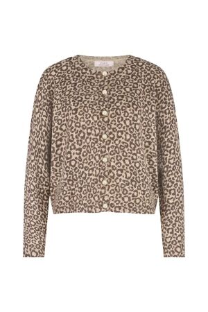 Studio Anneloes Studio Anneloes delia leopard cardigan 13121 Vest 1322 caramel/latte
