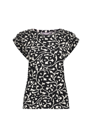Geisha Geisha top 52419-20 black/off-white T-shirts black/off-white