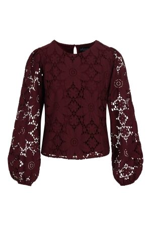 Elvira Casuals Elvira Casuals top charlie e4 25-037 T-shirt Lange mouw 571 burgundy