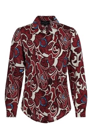 Elvira Casuals Elvira Casuals blouse june e4 25-043 Blouse 1028 burgundy flower
