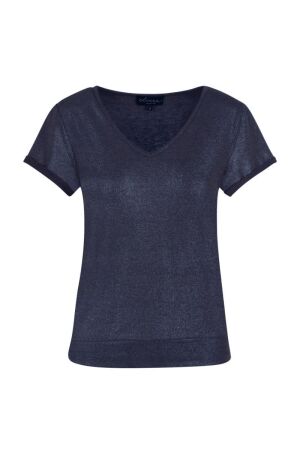 Elvira Casuals Elvira Casuals top lelie e4 25-049 T-shirt Korte mouw 100 navy