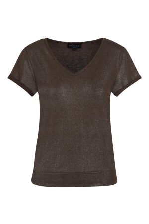Elvira Casuals Elvira Casuals top lelie e4 25-049 T-shirt Korte mouw 1022 dark gold