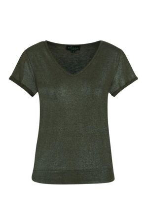 Elvira Casuals Elvira Casuals top lelie e4 25-049 T-shirt Korte mouw 276 dark green