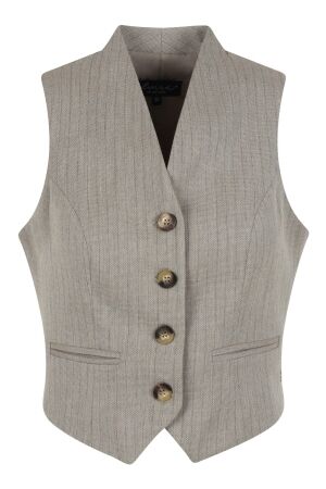 Elvira Casuals Elvira Casuals gilet miley e4 25-050 Gilets 384 taupe stripe