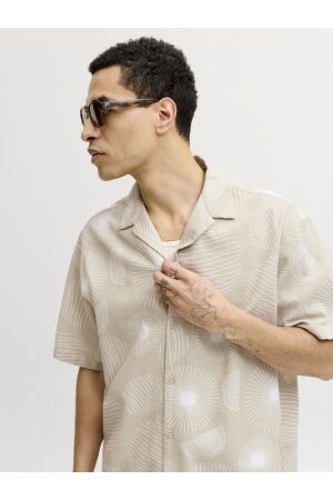 Jack & Jones Jack & Jones jjabstract print ss resort shirt Overhemd 4956246 cloud dancer