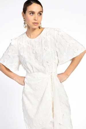 Aaiko Aaiko celina embroidery vis 671 Jurk 114300 les blancs