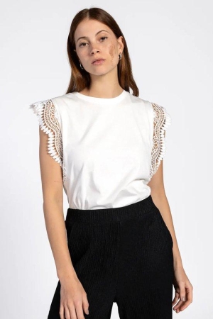 Aaiko Aaiko cora fancy co 144 T-shirt Korte mouw 114300 les blancs