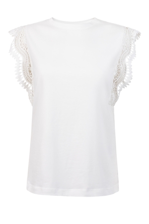 Aaiko Aaiko cora fancy co 144 T-shirt Korte mouw 114300 les blancs