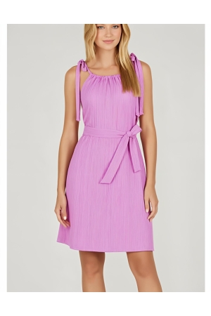 Tramontana Tramontana crinkled tie-strap dress s01-16-502 Zomerjurkjes violet rose