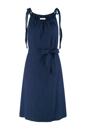 Tramontana Tramontana crinkled tie-strap dress s01-16-502 Zomerjurkjes 5035 navy