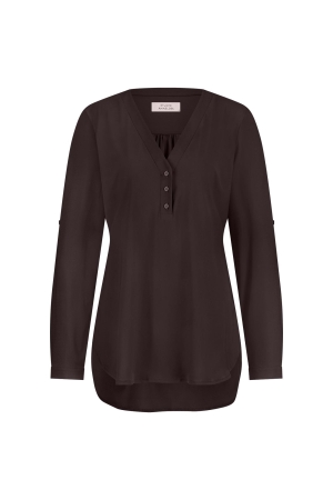 Studio Anneloes Studio Anneloes evi blouse 94842 T-shirt Lange mouw 8700 espresso